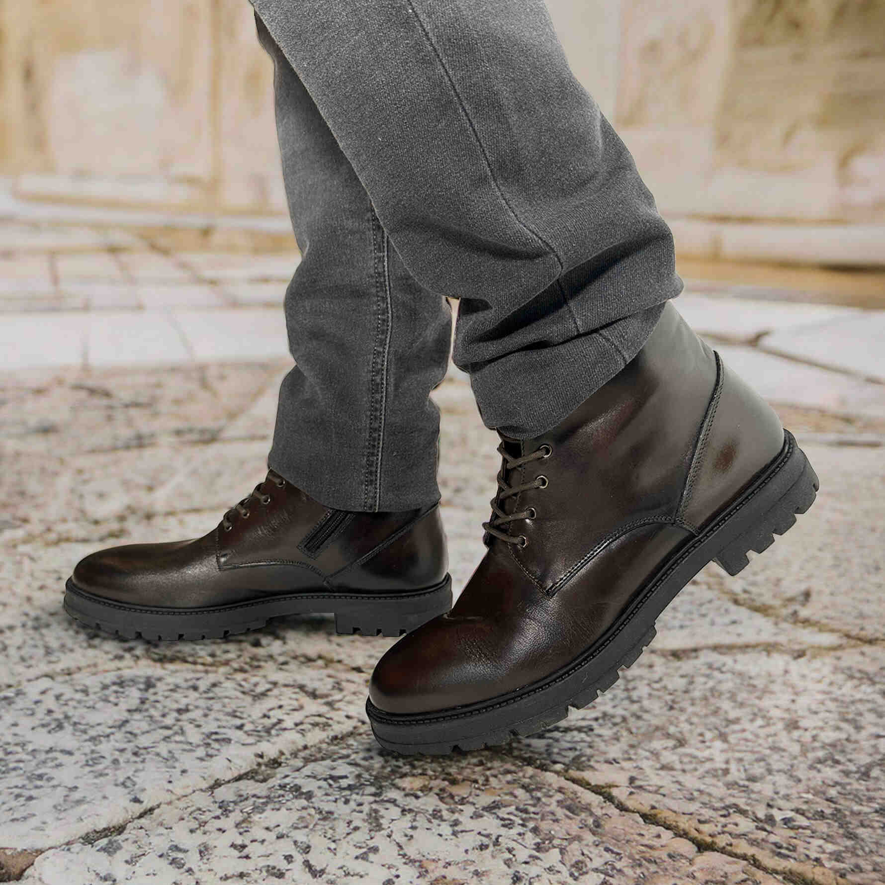 Bottines homme en cuir marron - Ciro