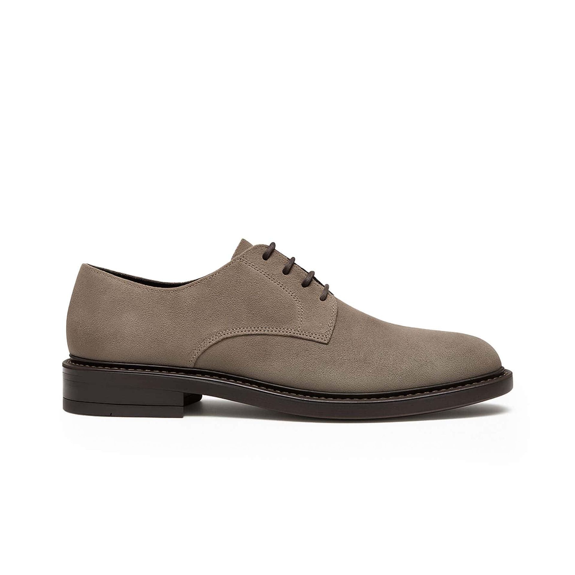 Scarpe derby in camoscio grigio Made in Italy Lucrezio – Duca