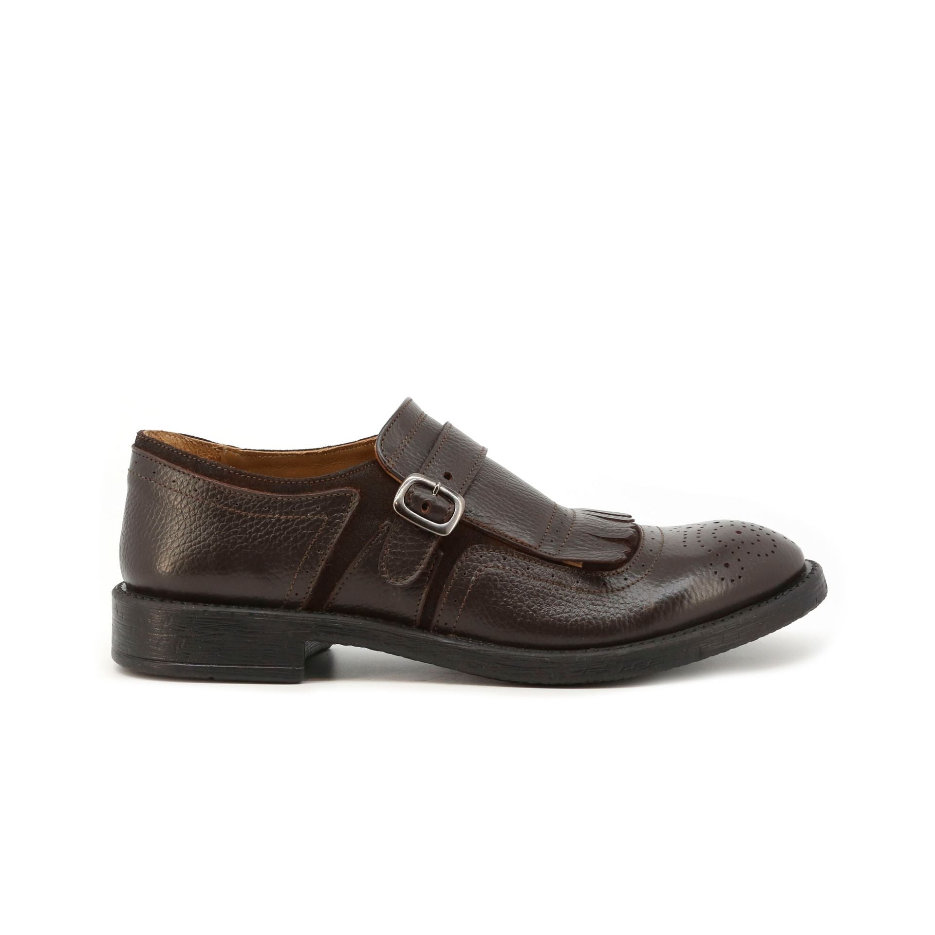Scarpe uomo eleganti marroni con frangia e fibbia Duca di Morrone