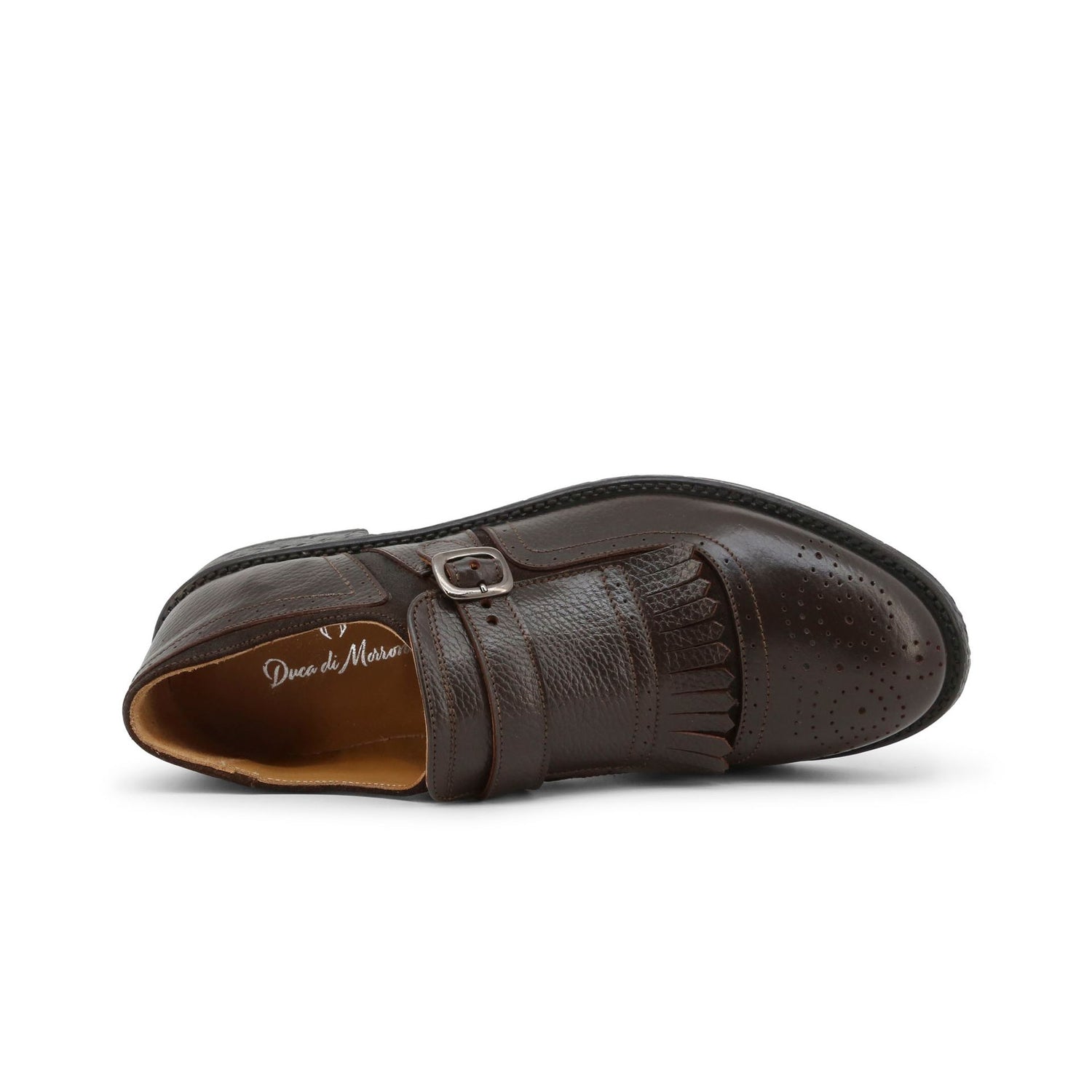 Paio di Scarpe uomo eleganti marroni con frangia e fibbia Duca di Morrone