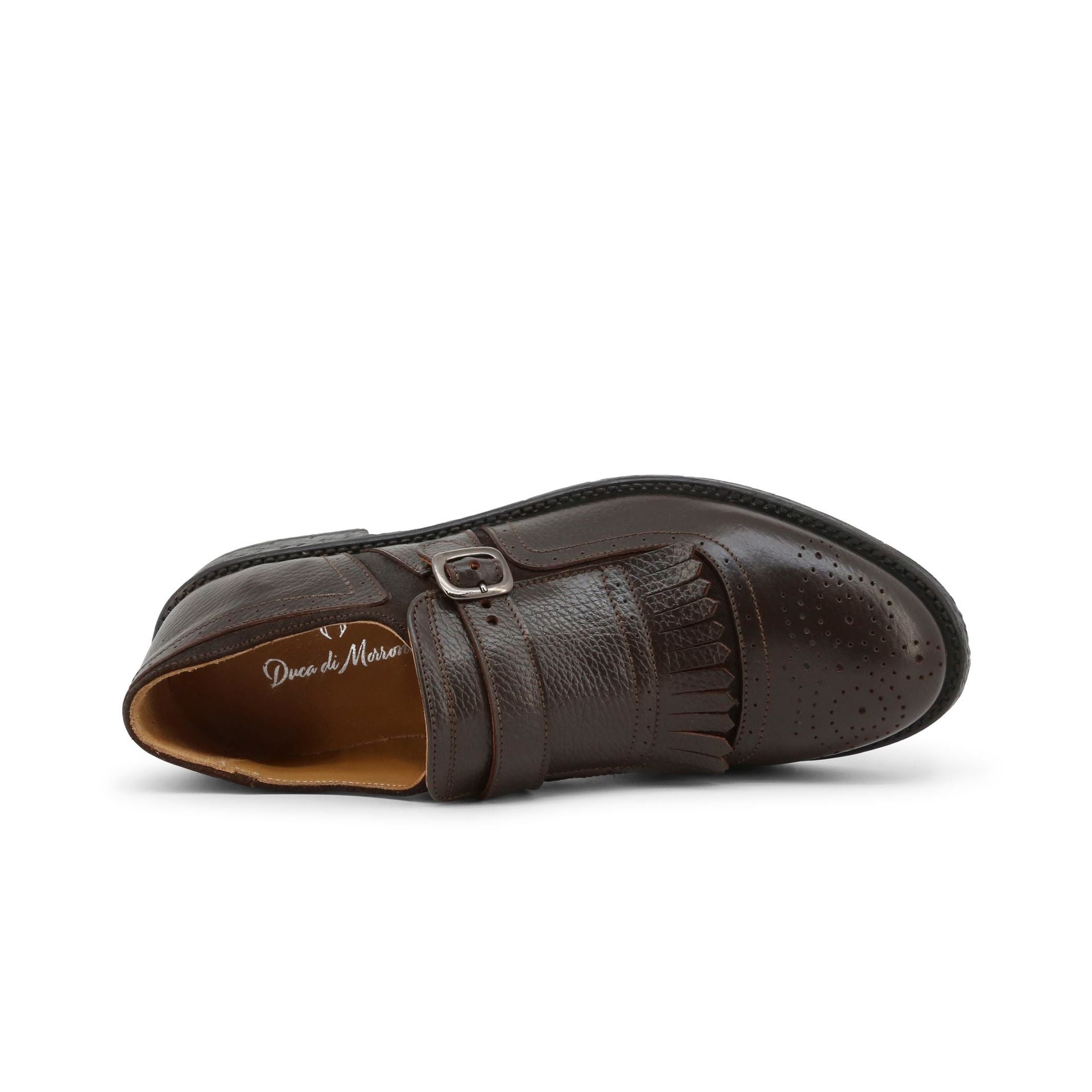 Paio di Scarpe uomo eleganti marroni con frangia e fibbia Duca di Morrone