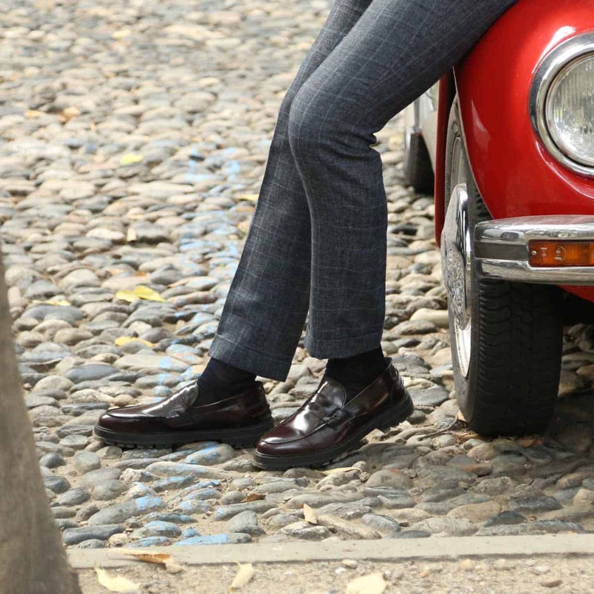 Mocassini Invernali Uomo vera Pelle bordeaux - Zeno