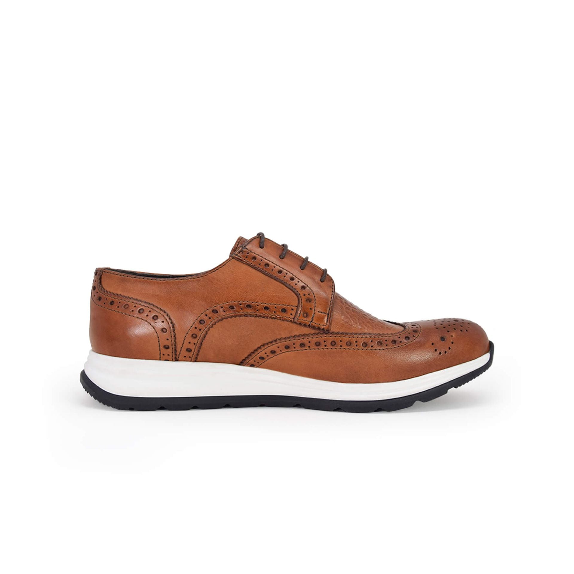 Scarpe snekaers eleganti Stringate da uomo in pelle marrone made in italy