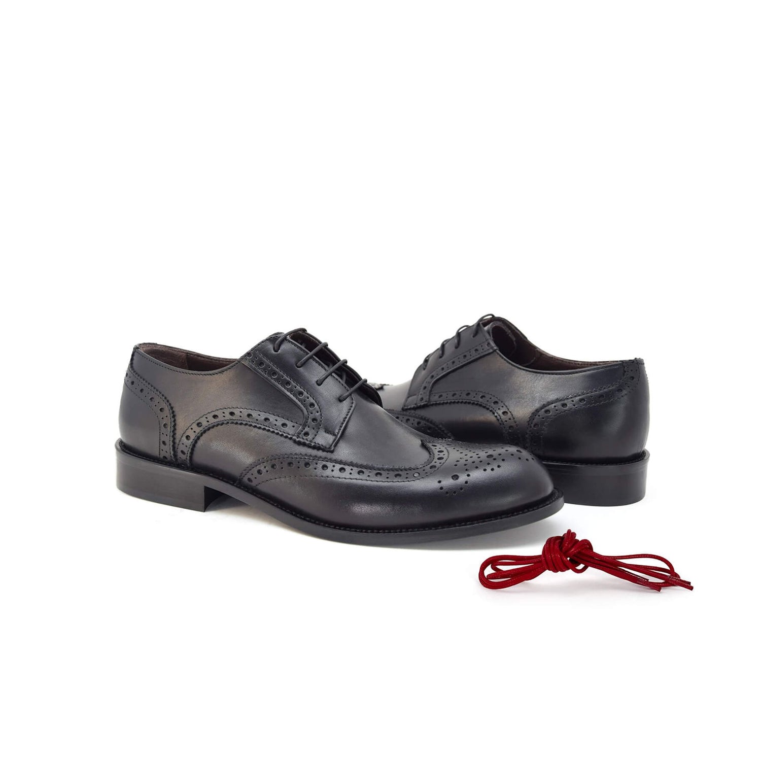 Paio Scarpe nere eleganti da uomo made in italy laccio di ricambio