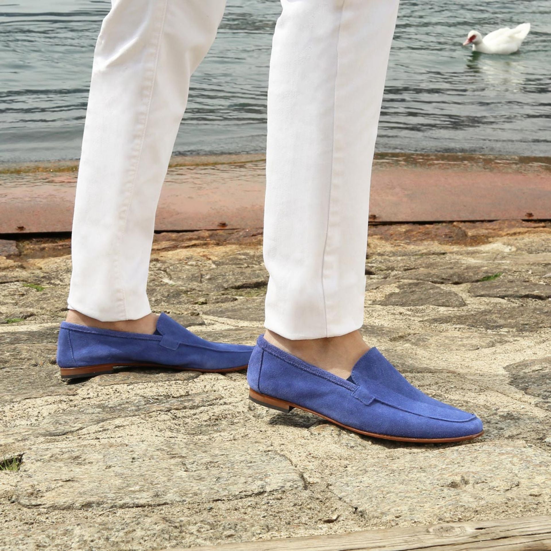 Ermes - Blaues Wildleder