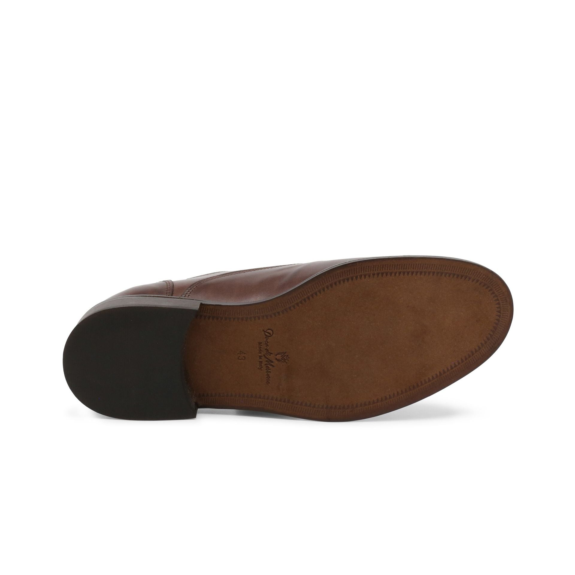 Scarpe eleganti uomo senza lacci pelle marrone scuro Duca di Morrone suola