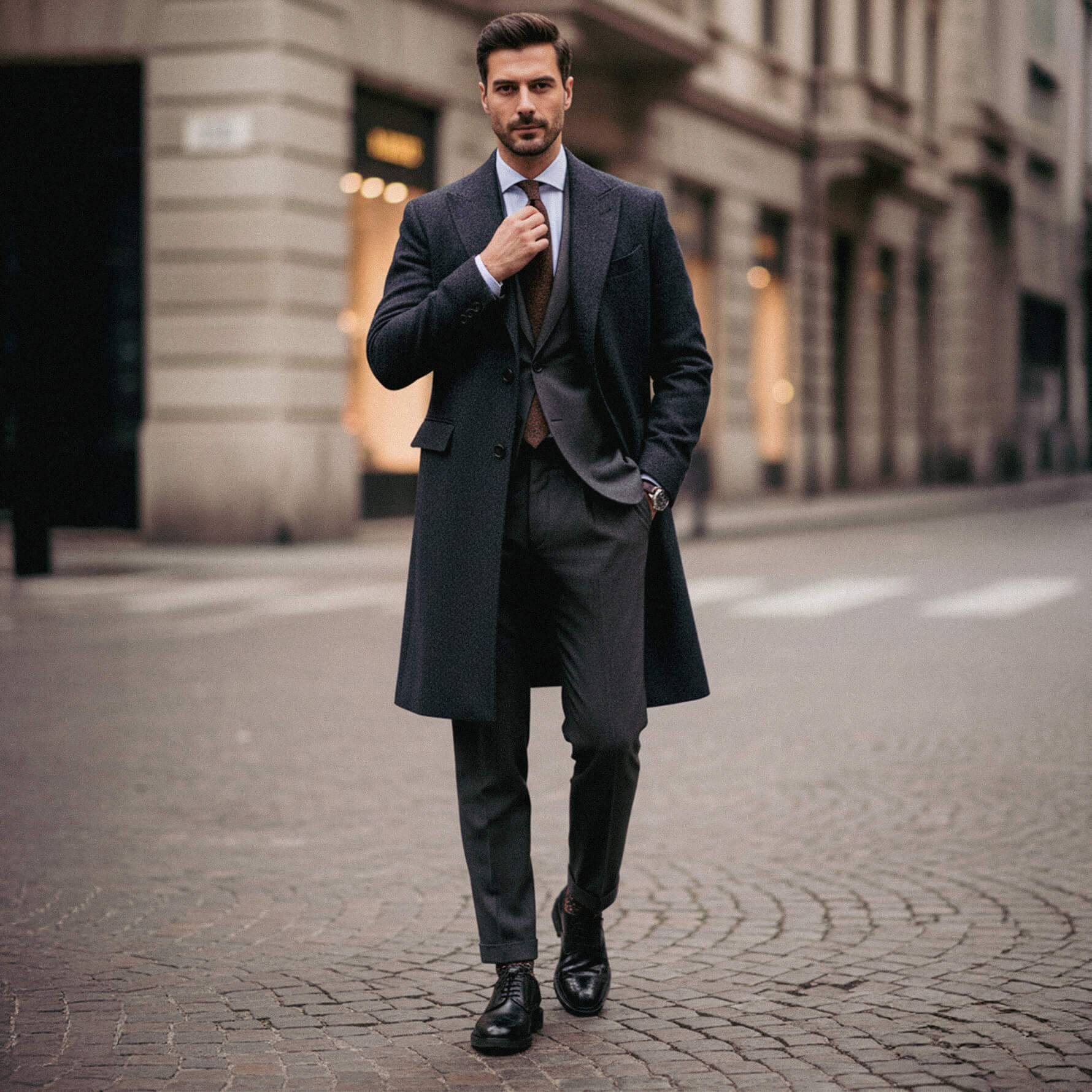 Scarpe Brogue in pelle nera - Alfonso