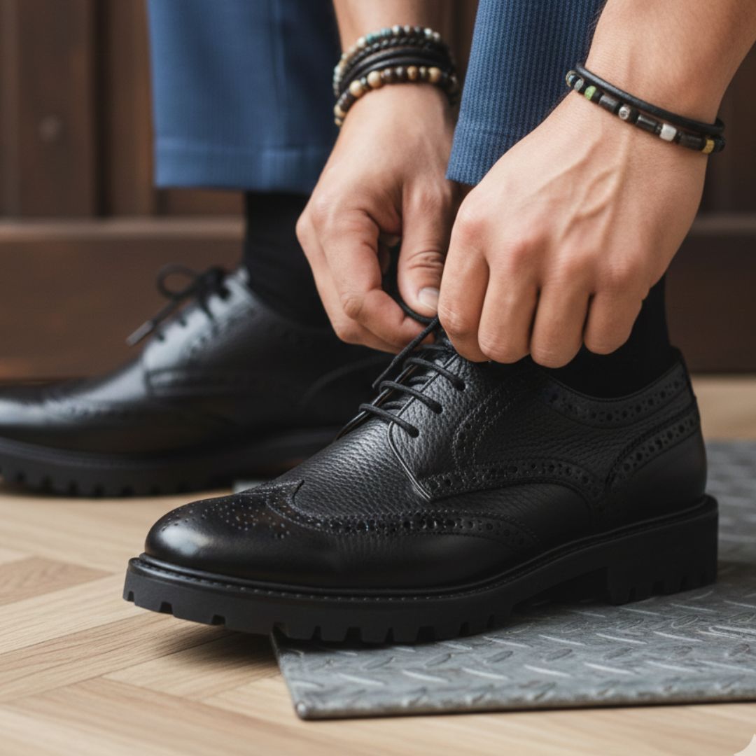 Scarpa stringata in pelle nera | Alvise