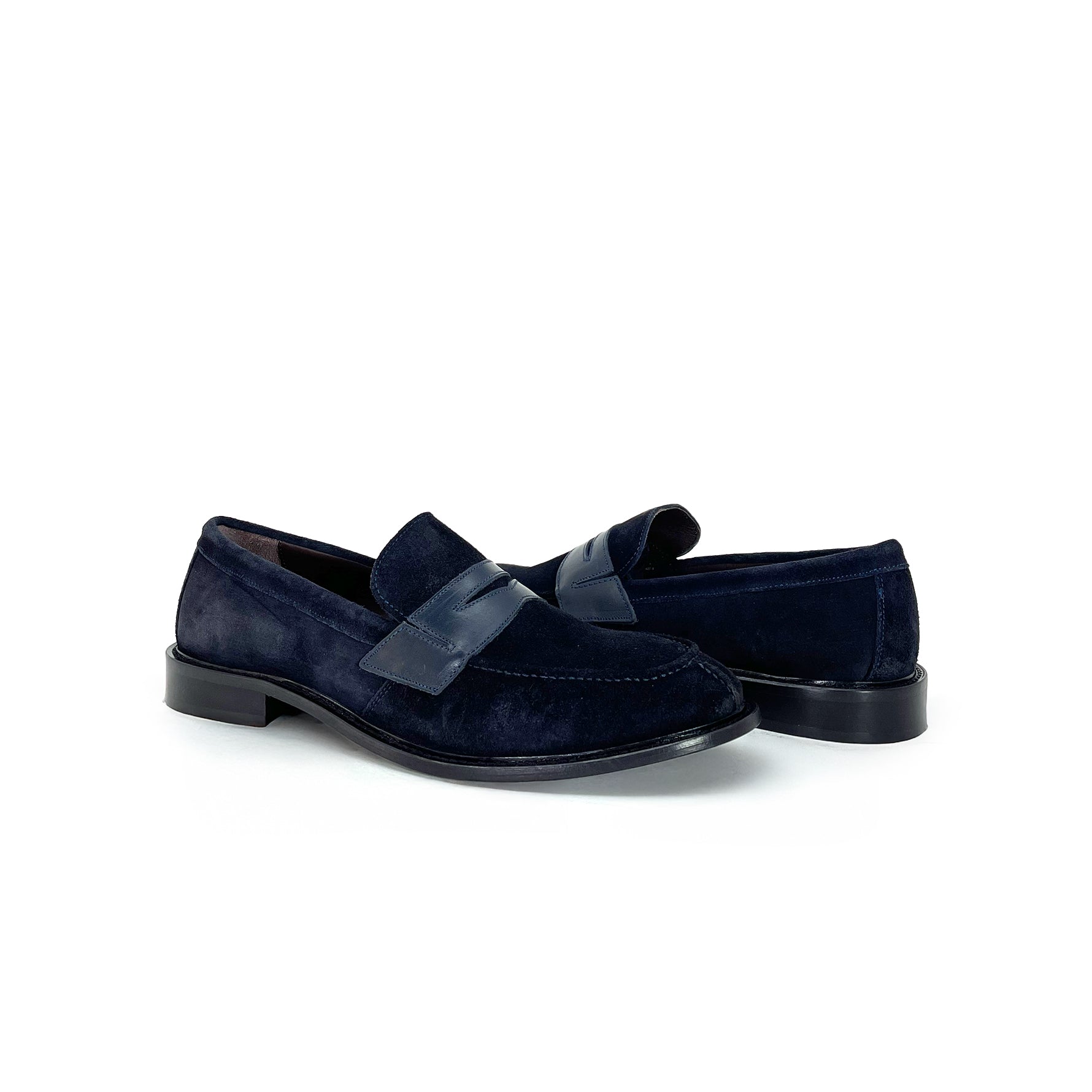 Mocassini Loafers scamosciati blu - Antonio