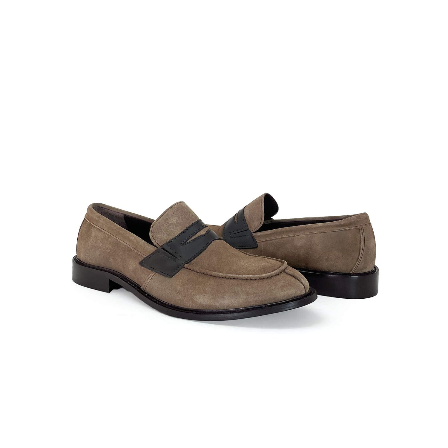 Mocassini uomo scamosciati taupe - Antonio