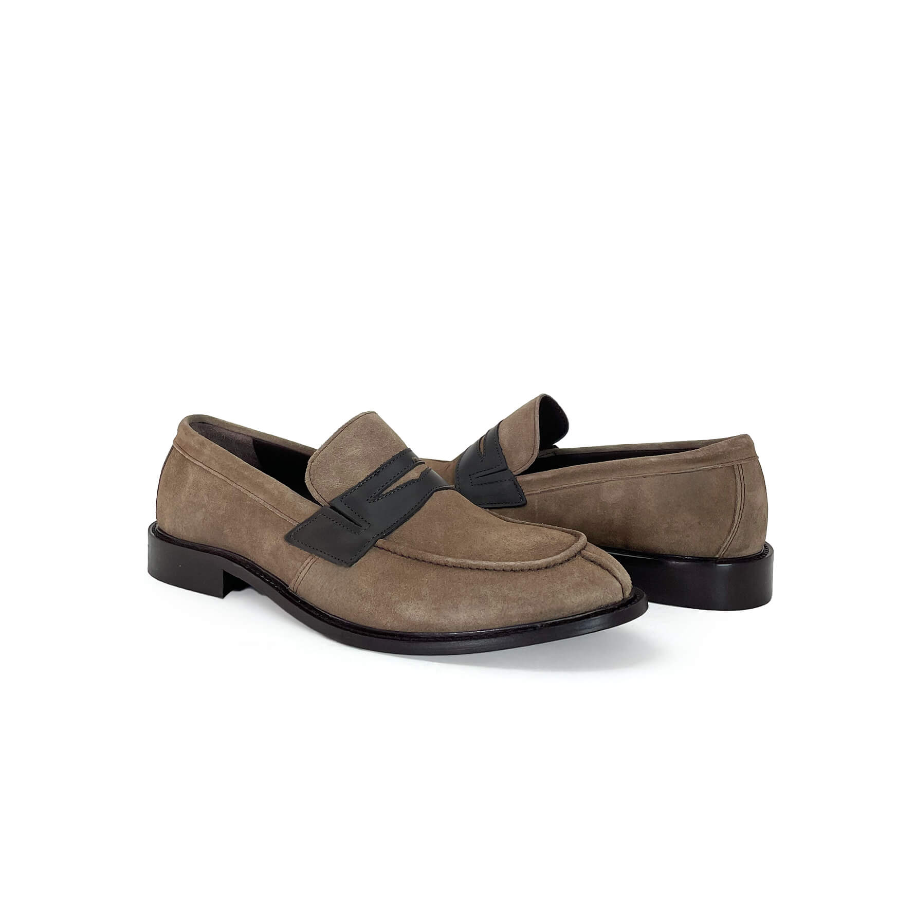 Mocassini uomo scamosciati taupe - Antonio