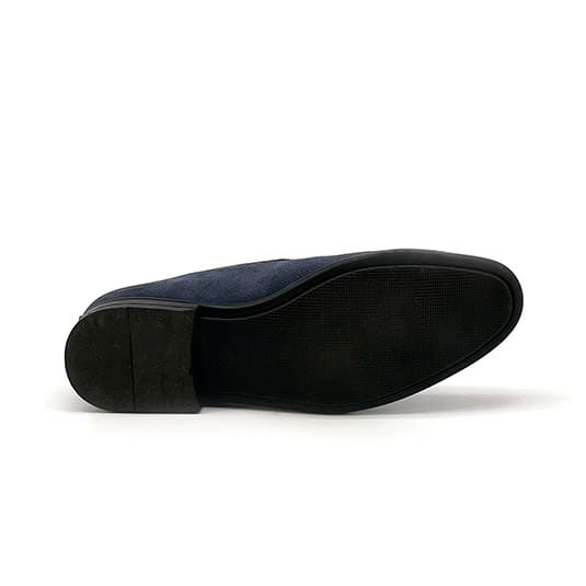 Made in Italy Mocassini Uomo blu con nappine Duca di Morrone suola