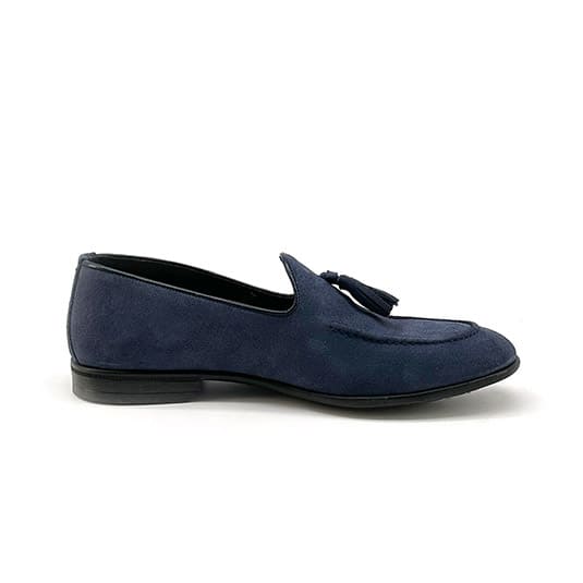Mocassini Uomo blu con nappine Duca di Morrone