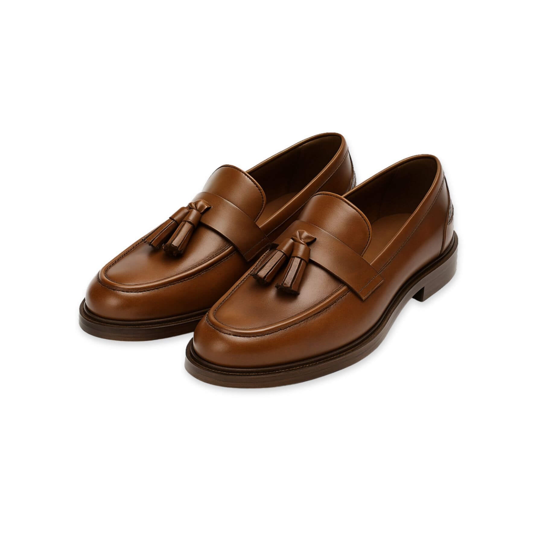 paio di Mocassini pelle marrone con nappine made in italy - Ascanio
