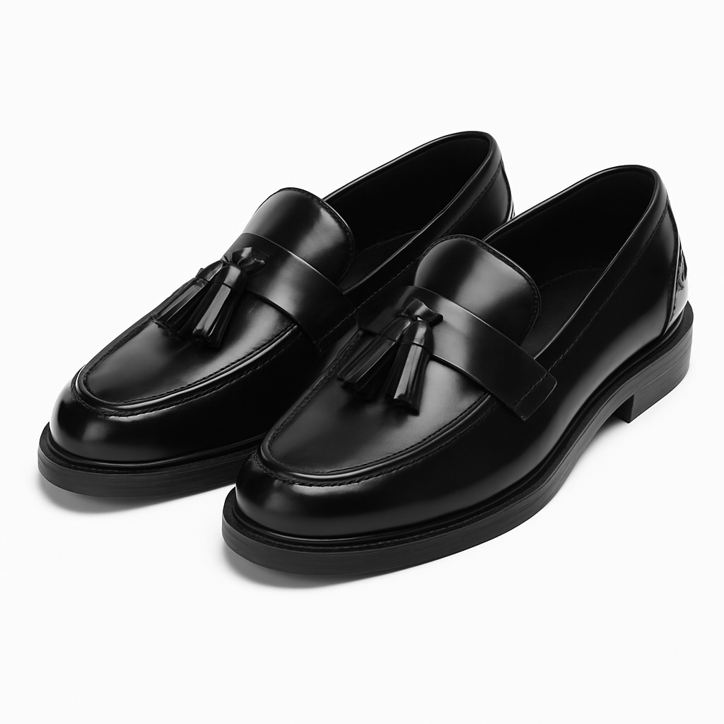 Schwarze Ledermocassin - Ascanio