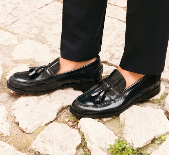 Schwarze Ledermocassin - Ascanio