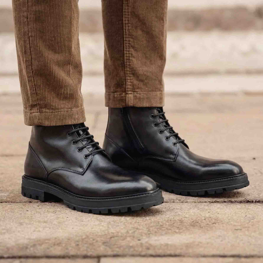 Bottines homme en cuir noir - Ciro