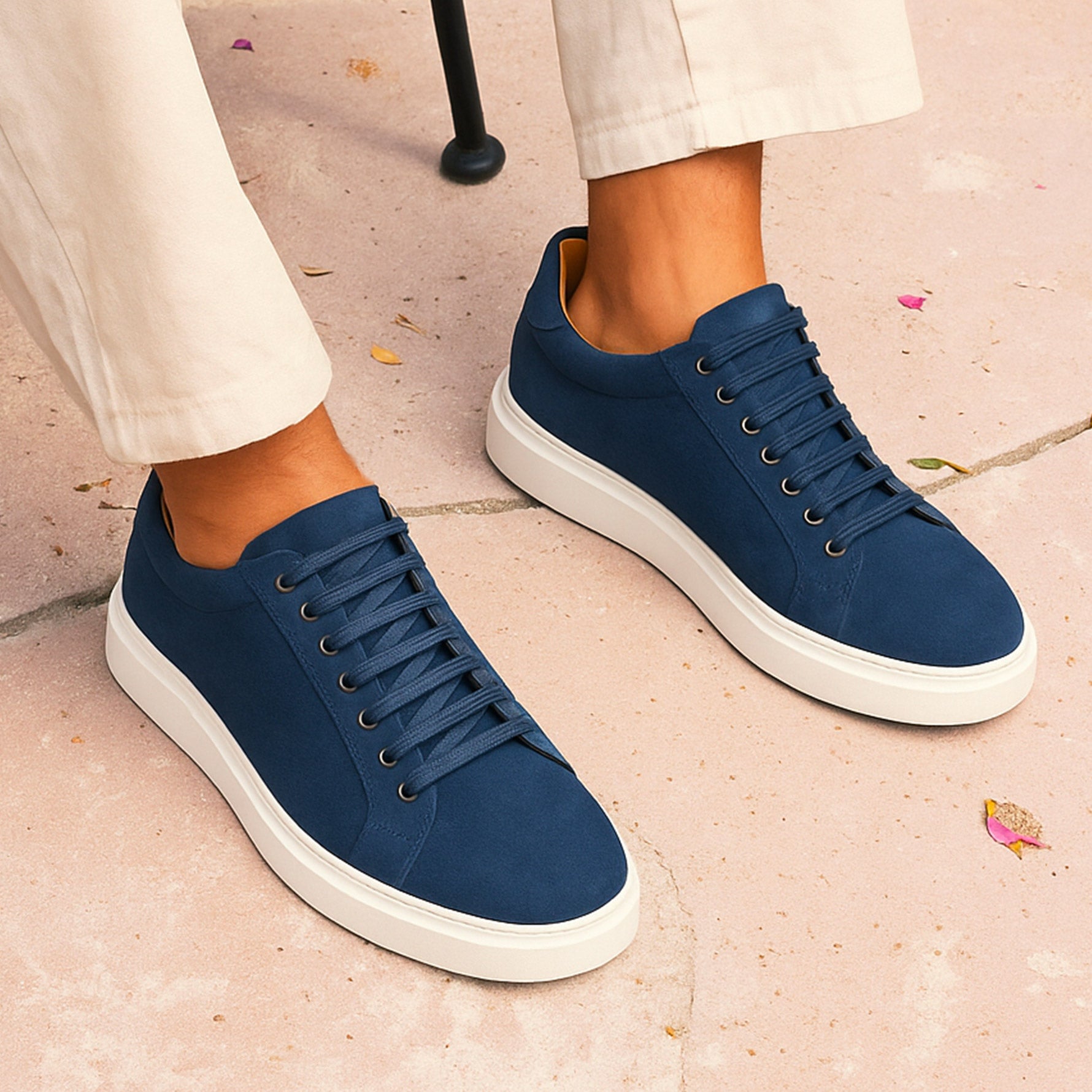 Blue en daim baskets - Fabrizio