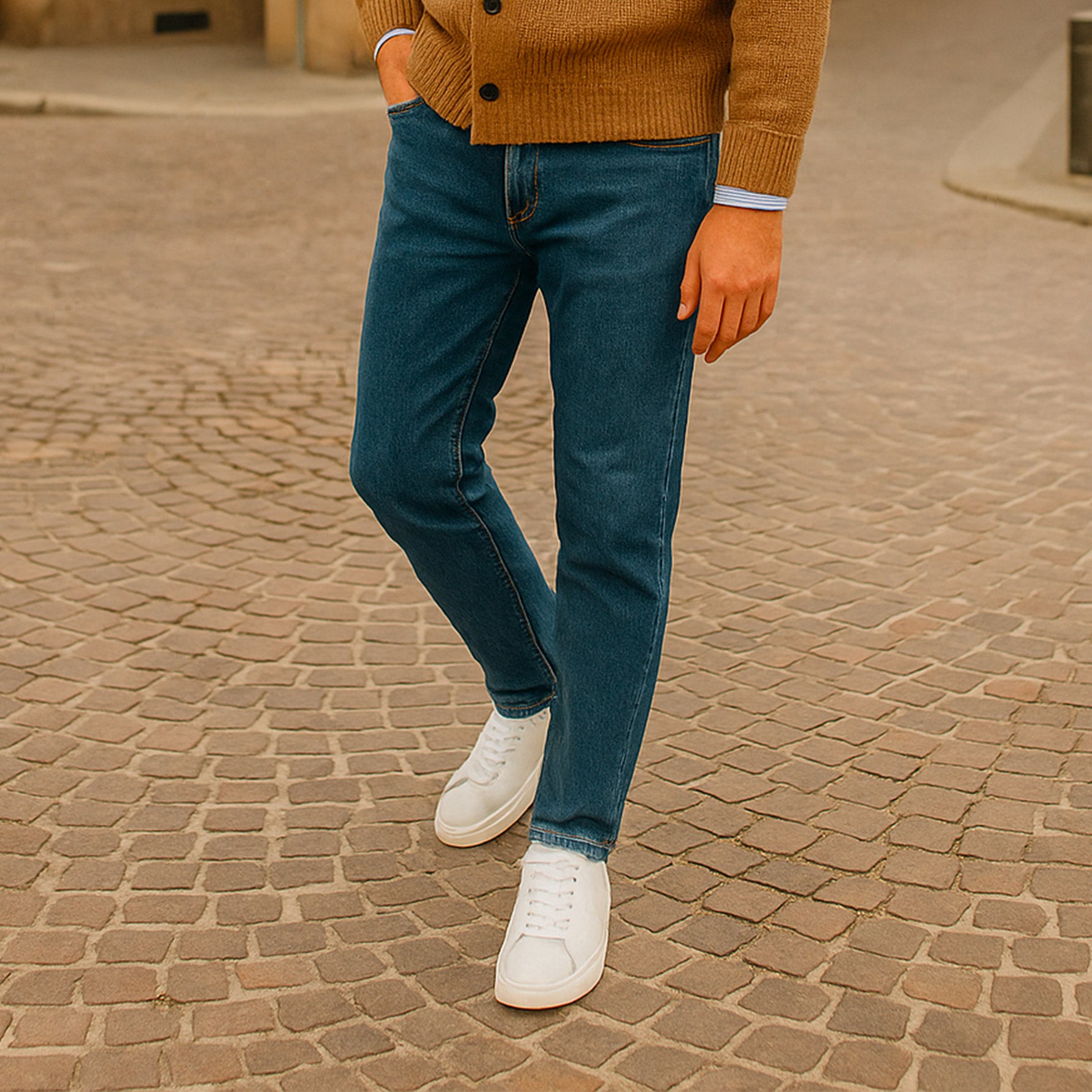 Weiße Leder -Turnschuhe - Fabrizio