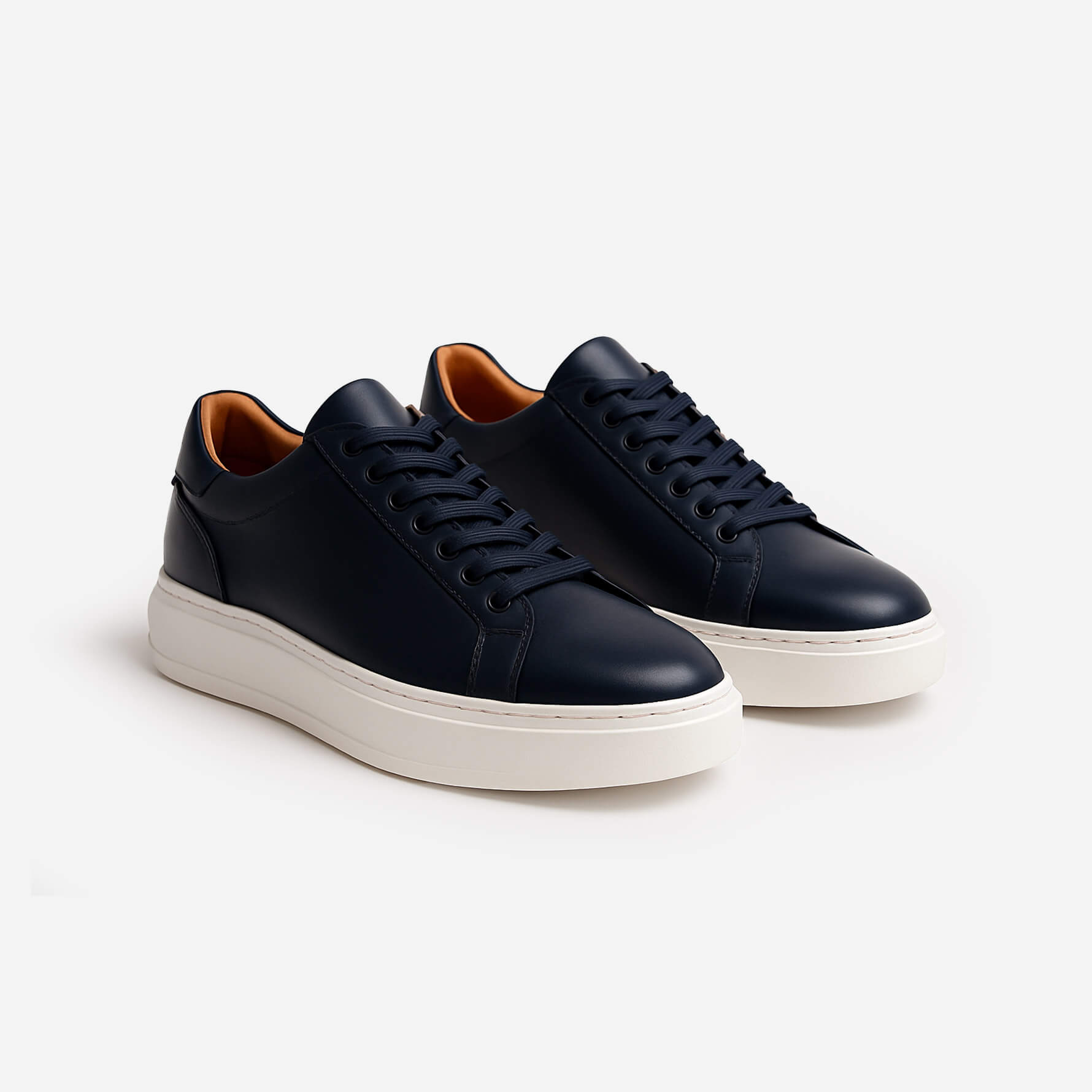 Blaue Leder -Turnschuhe - Fabrizio