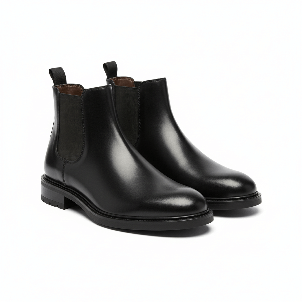 Schwarze Chelsea-Boots aus Leder - Ferdinando