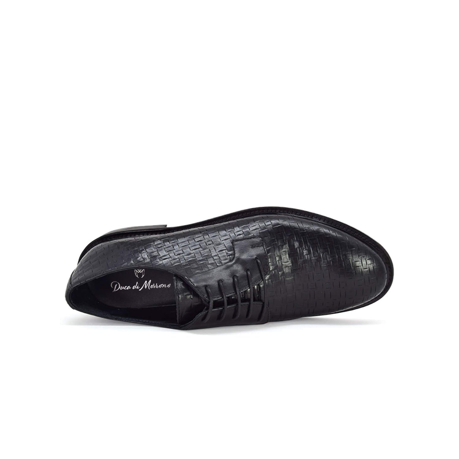 Stringate Derby intrecciate nero - Filiberto