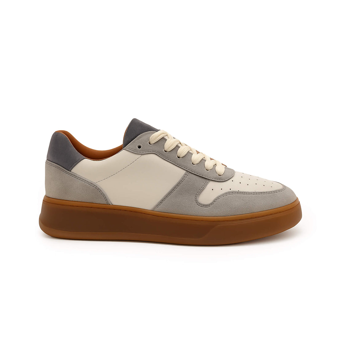 Sneakers Uomo in camoscio bianco grigio | Made in Italy | Ivan