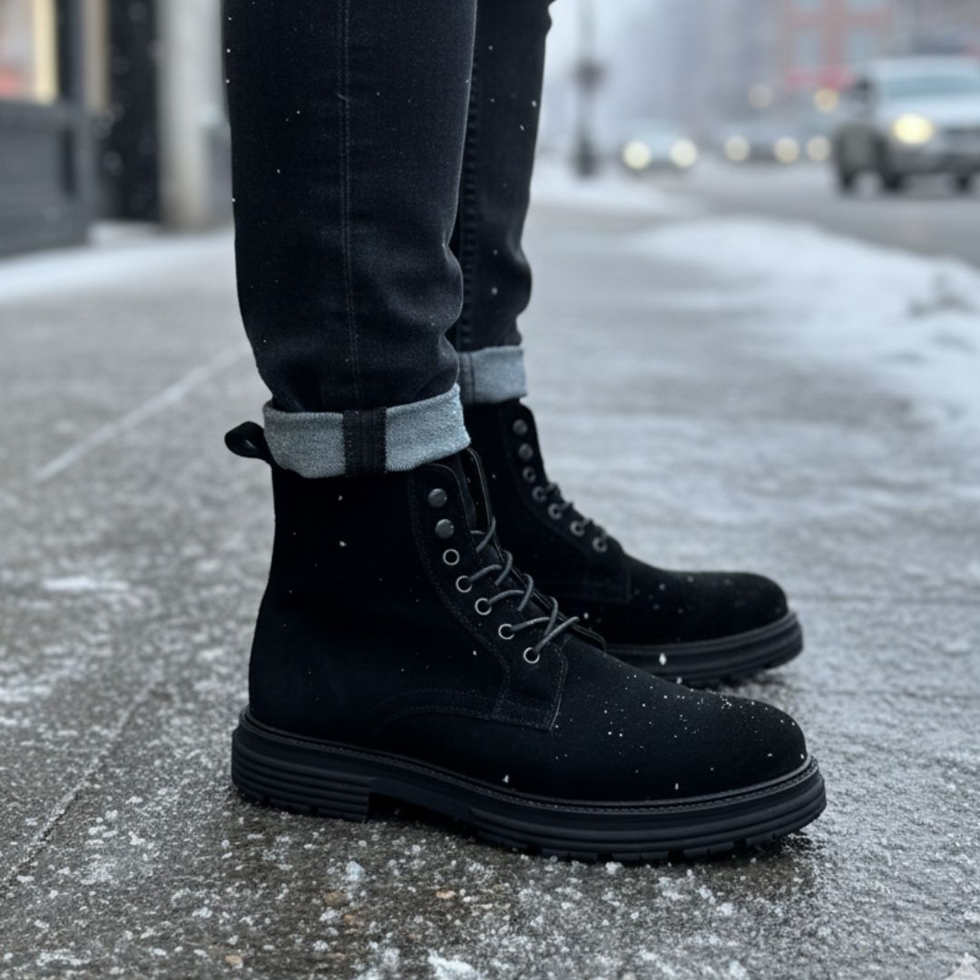 Amphibienstiefel aus schwarzem Wildleder – Klaus