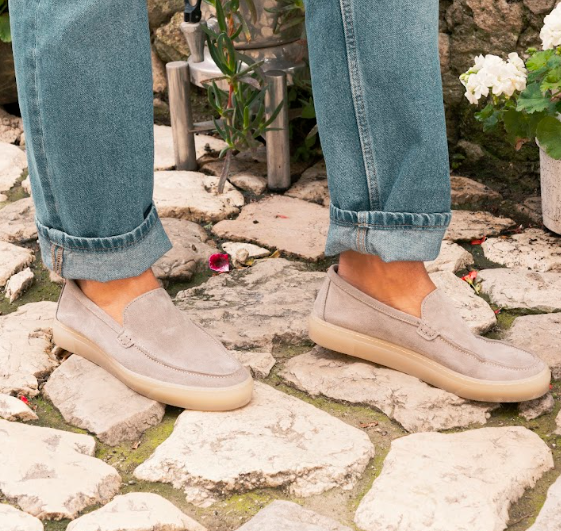 Sommermoccasins Taupe Wildleder - Loris