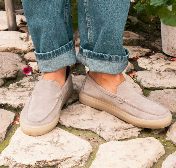 Sommermoccasins Taupe Wildleder - Loris