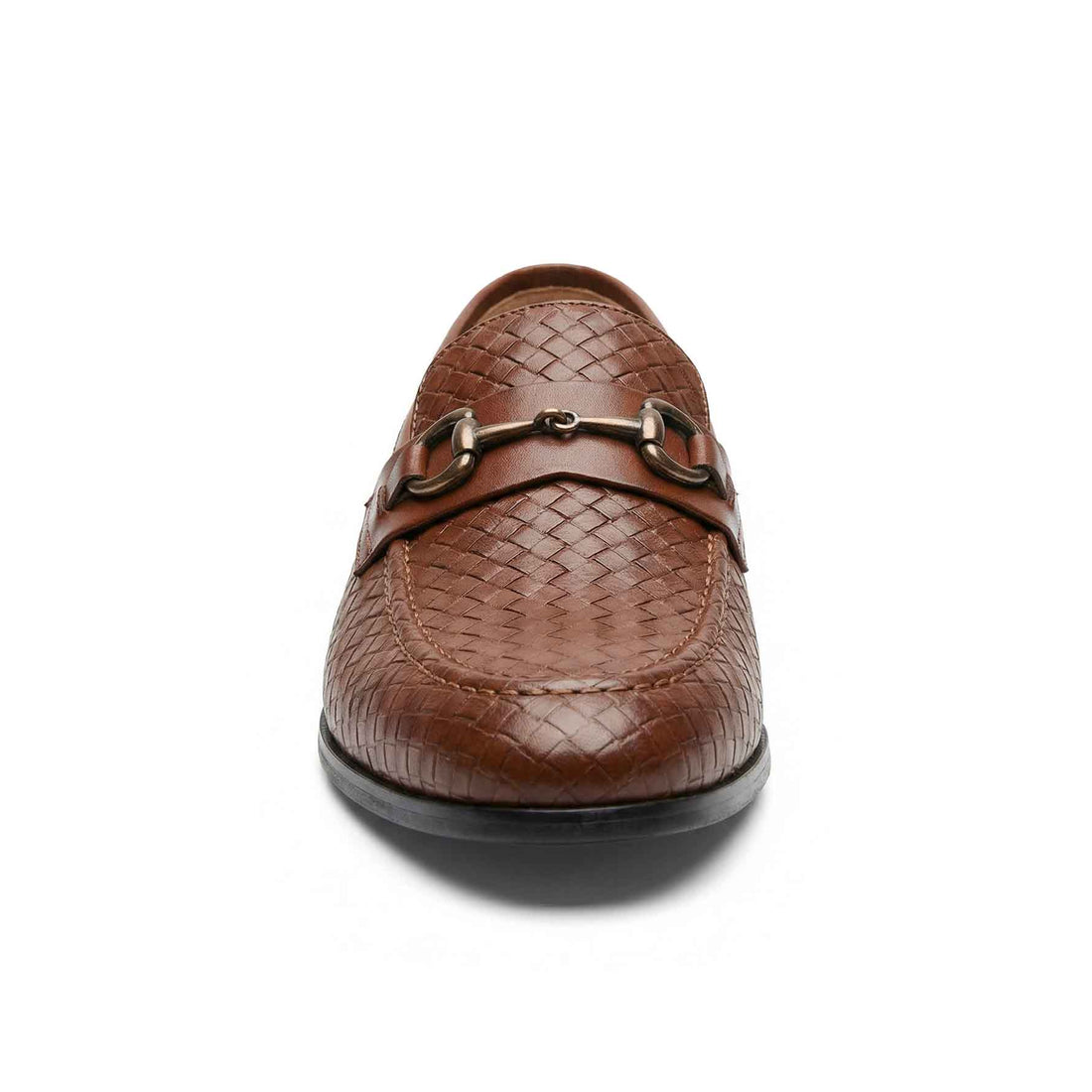 Herren-Mokassins-braunes-Leder-geflochtenes-Bit-Duca-di-Morrone-Spitze