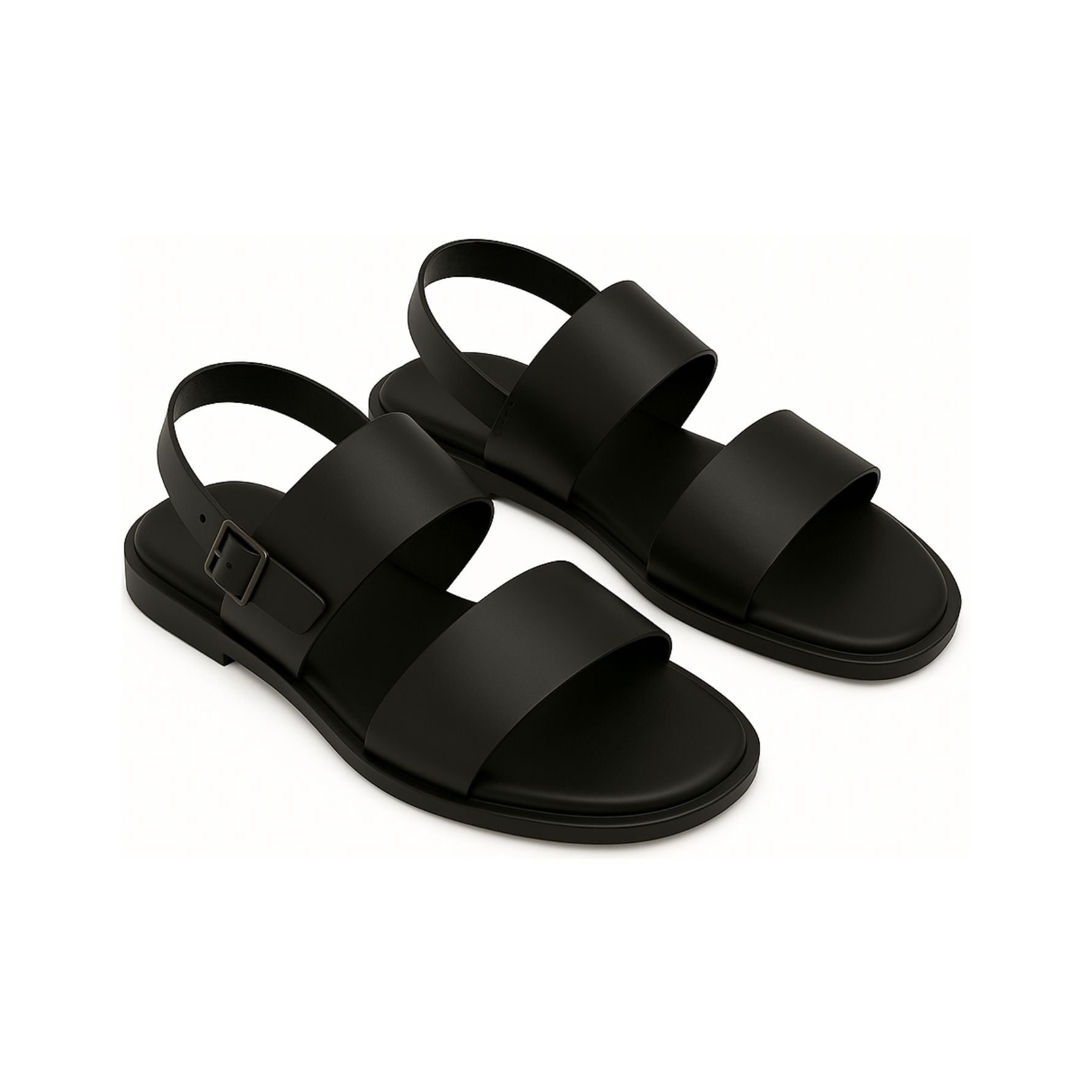 Schwarze Ledersandalen - Pietro