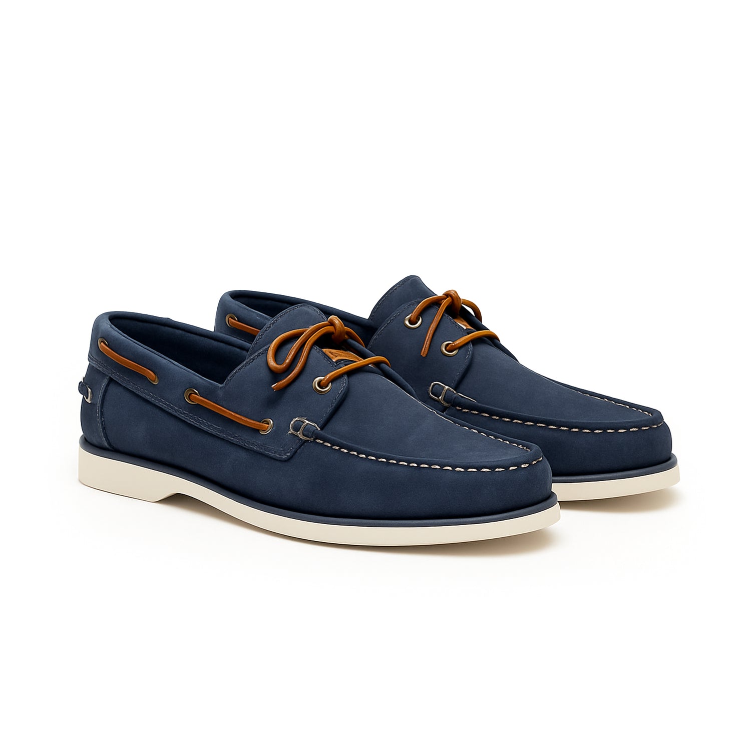 Blaue Wildleder-Mokassins für Herren - Bootsstil Santiago