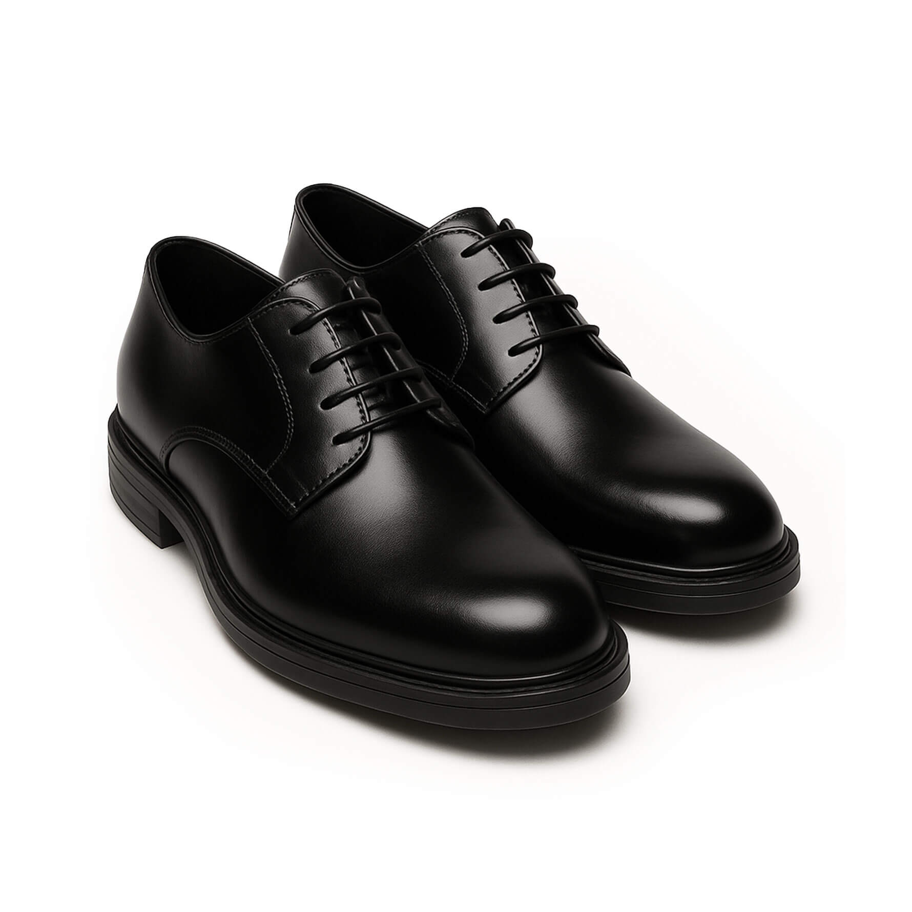 paio di Scarpe eleganti uomo nere - derby - suola gomma - made in italy