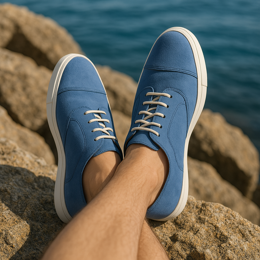 Blue en daim baskets - Guido