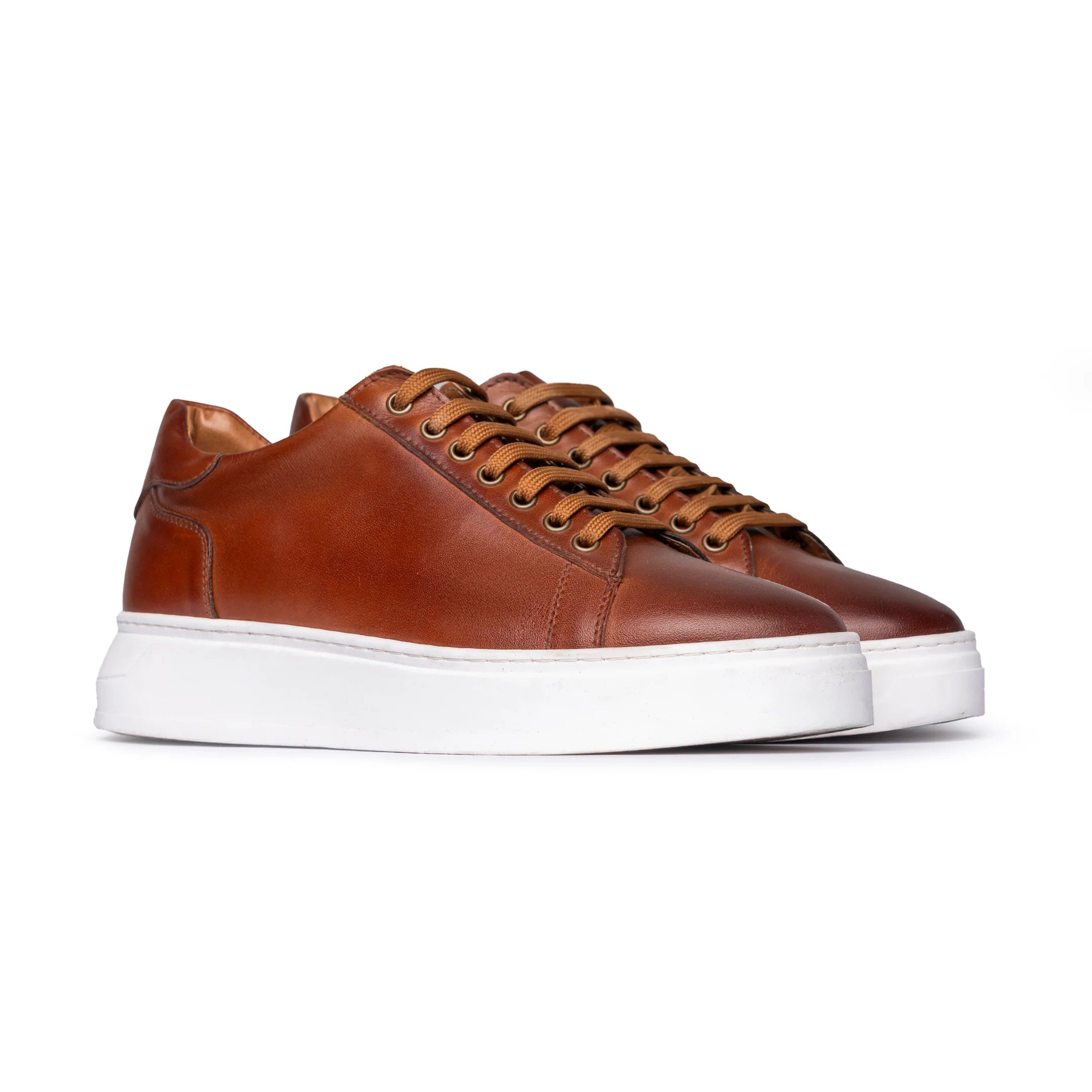 Braune Leder -Turnschuhe - Fabrizio