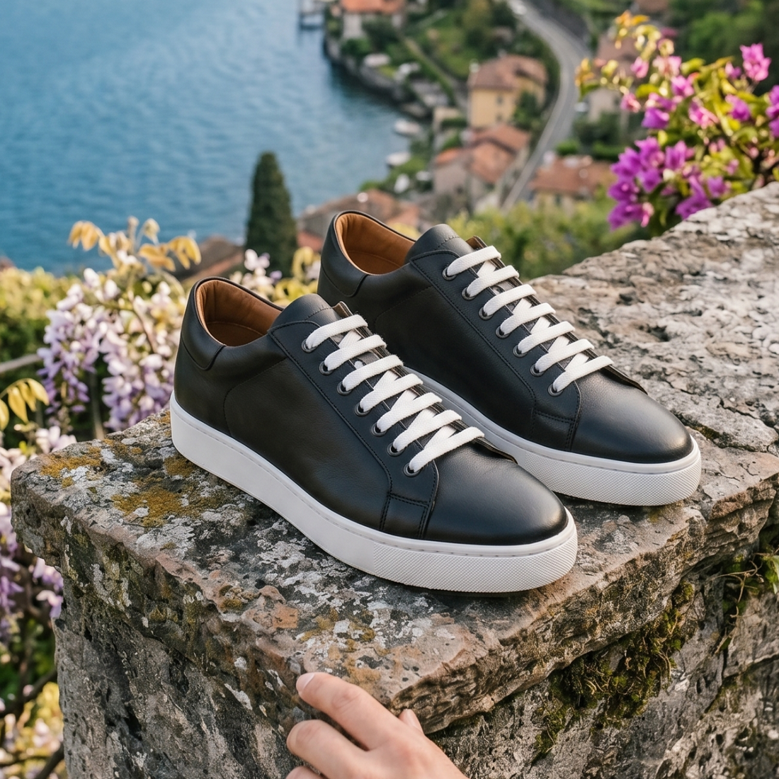 Baskets en cuir noir - Fabrizio SS26