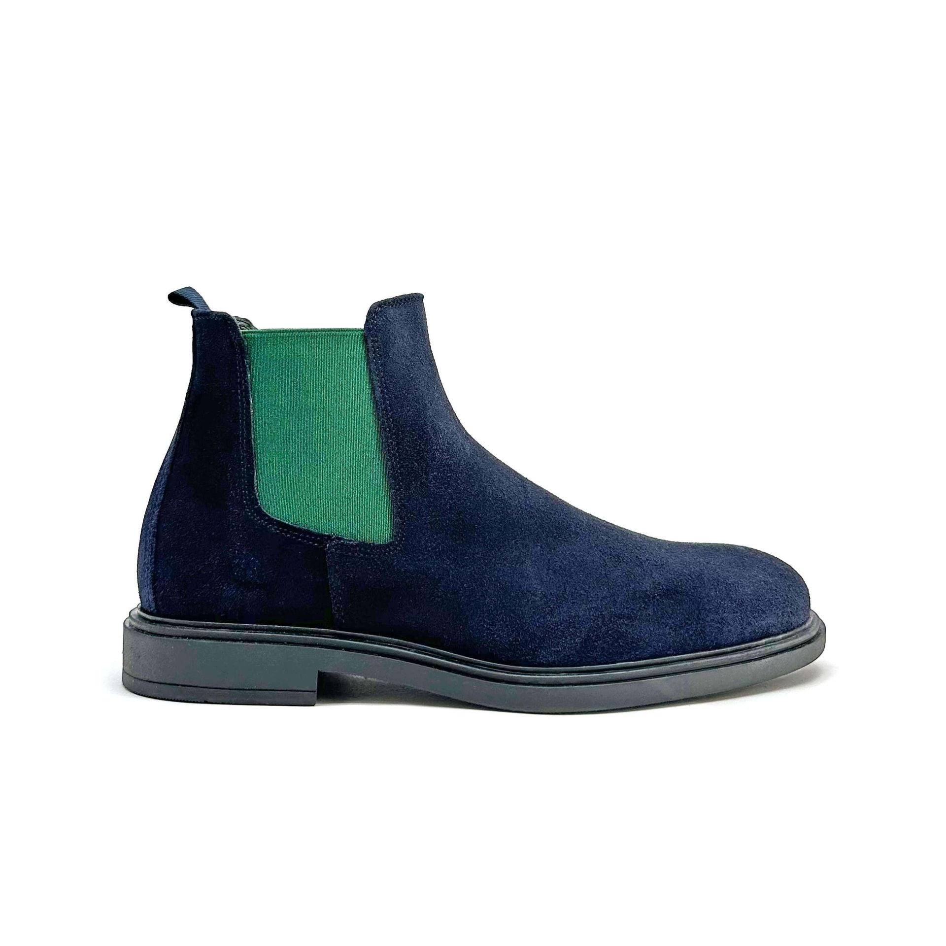 Stivaletti Uomo Camoscio Blu Made in Italy Martino Duca di Morrone
