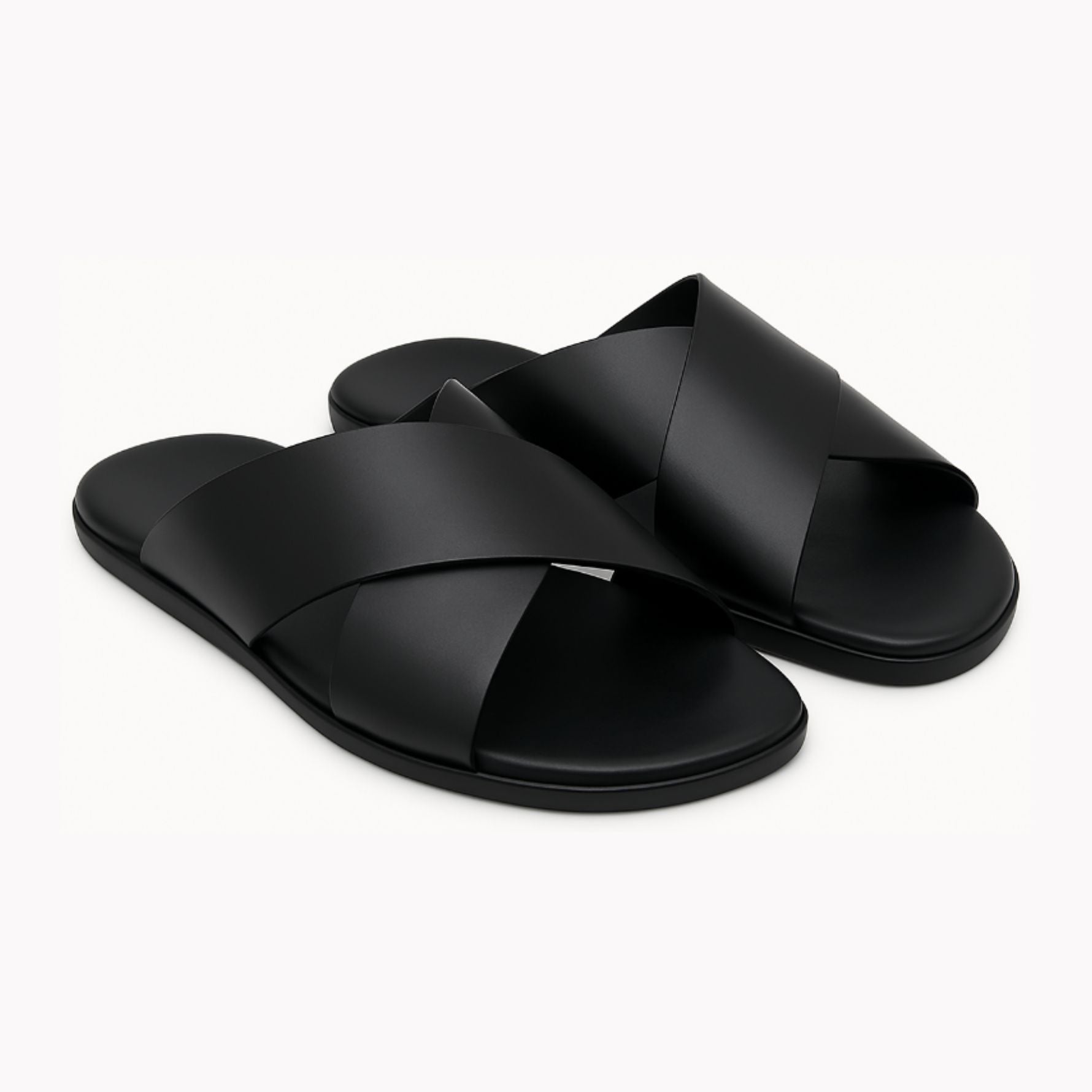 Schwarzer Kreuzgurt Sandalen - Umberto