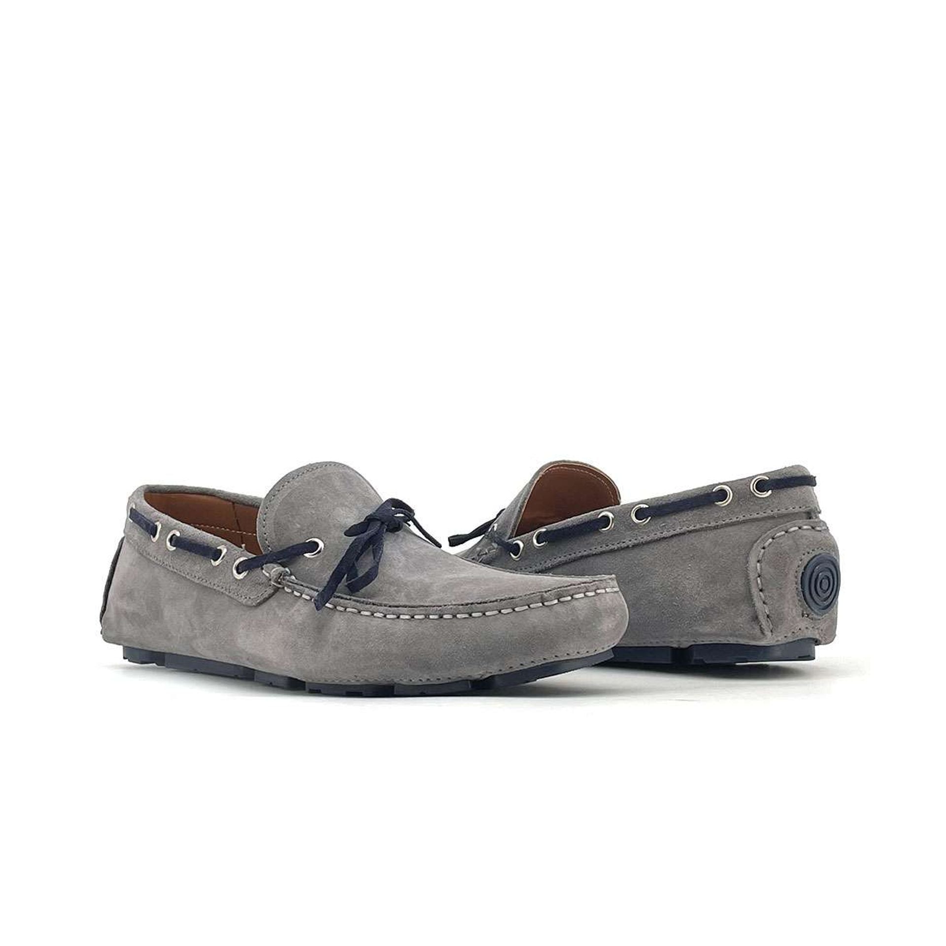 Paio di Mocassini Car Shoe Camoscio Grigio - Edoardo - Made in Italy