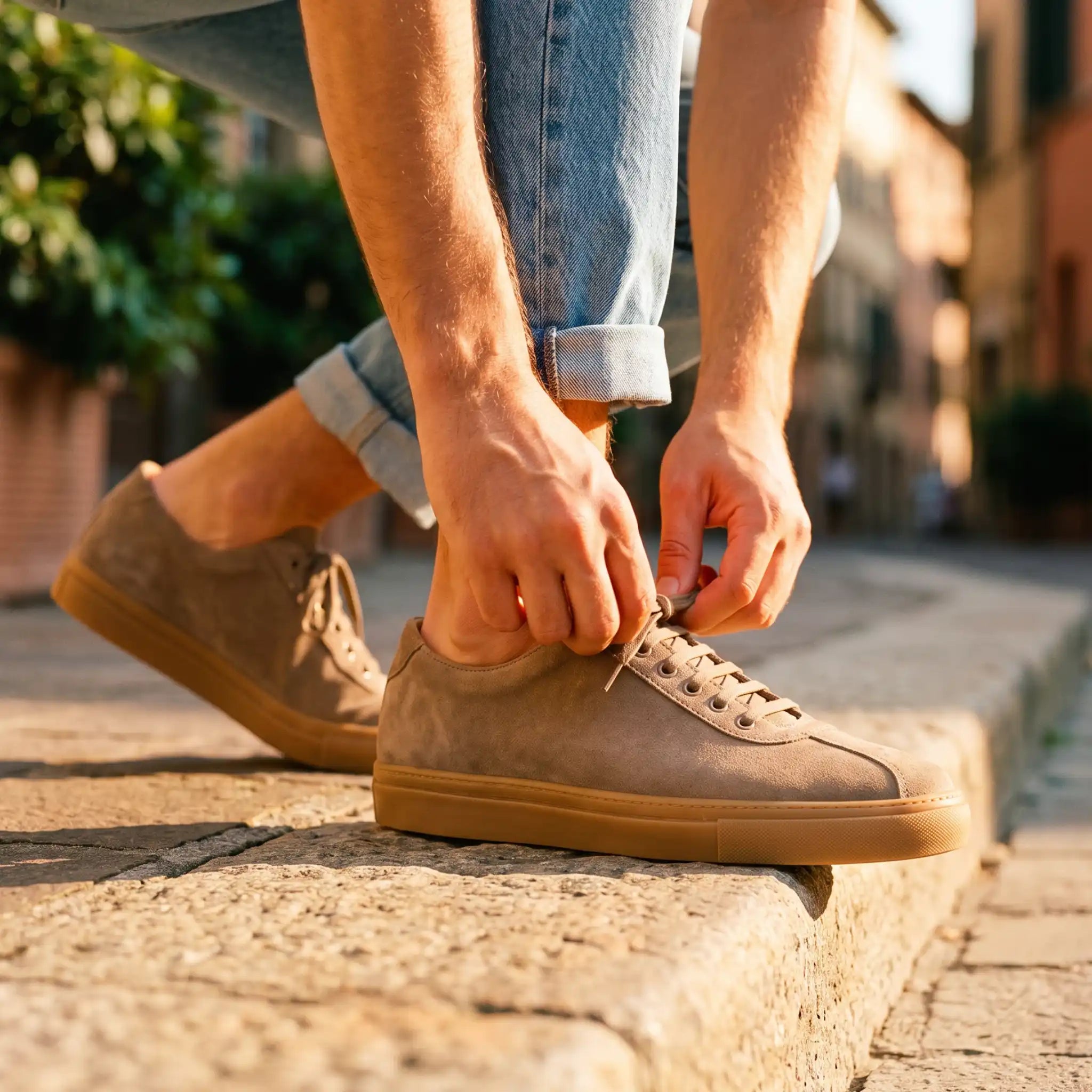 Taupe Wildleder -Turnschuhe - Alessandro