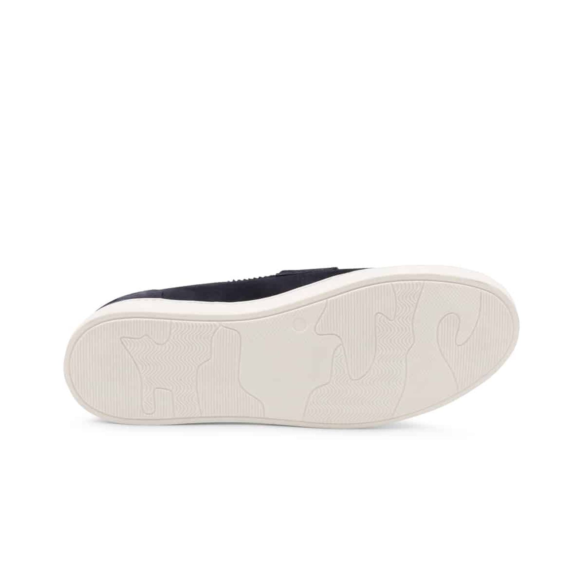 mocassini uomo slip on scamosciati blu Duca di Morrone suola gomma
