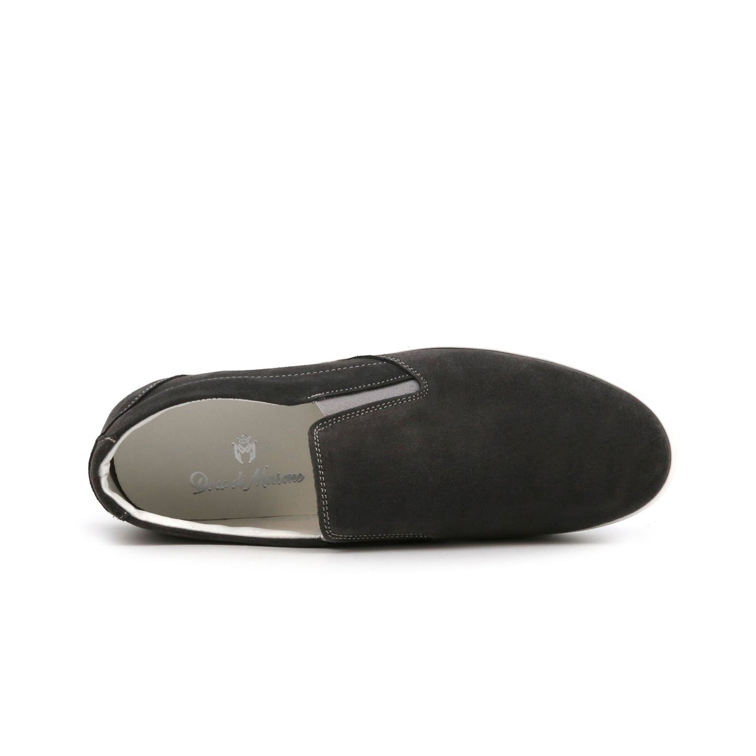 Paio di mocassini slip on uomo estivi in camoscio grigio Duca di Morrone