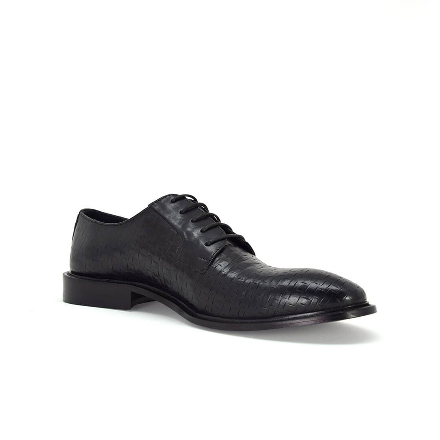 Stringate Derby intrecciate nero - Filiberto