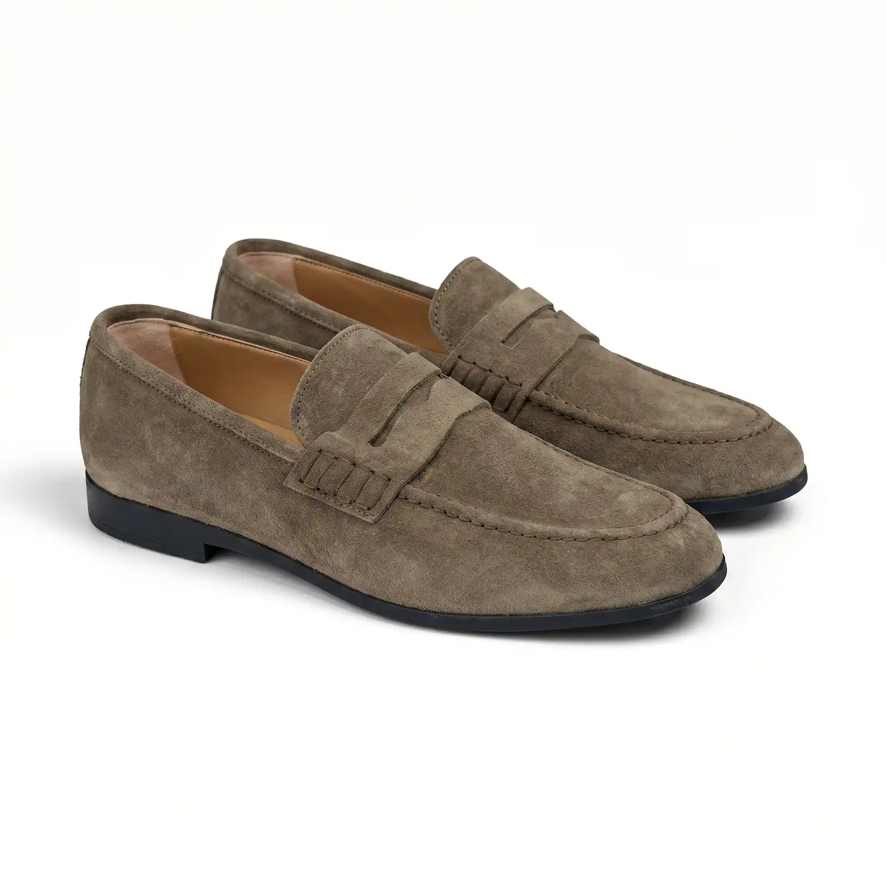 Dove gray suede moccasins - Leone