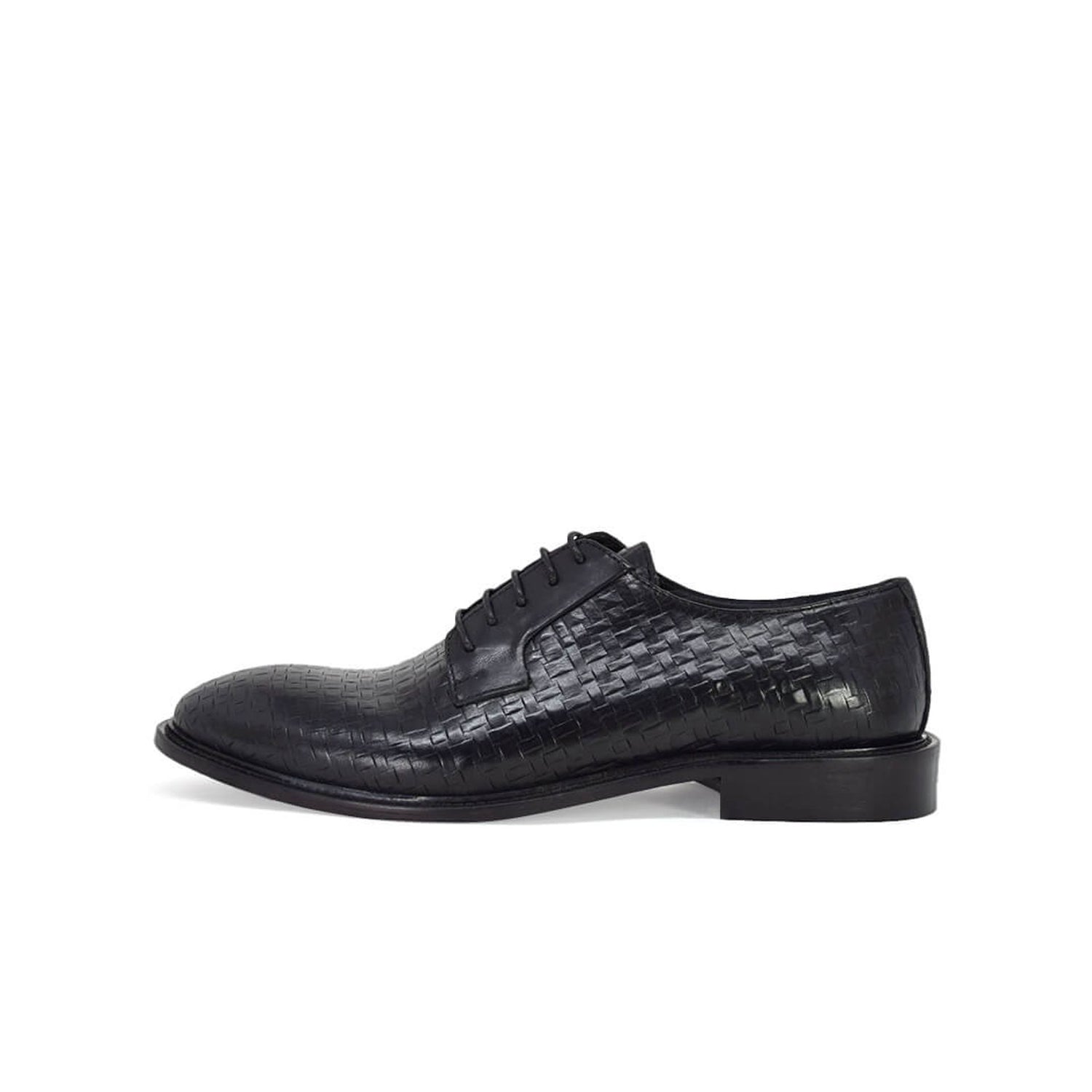 Stringate Derby intrecciate nero - Filiberto