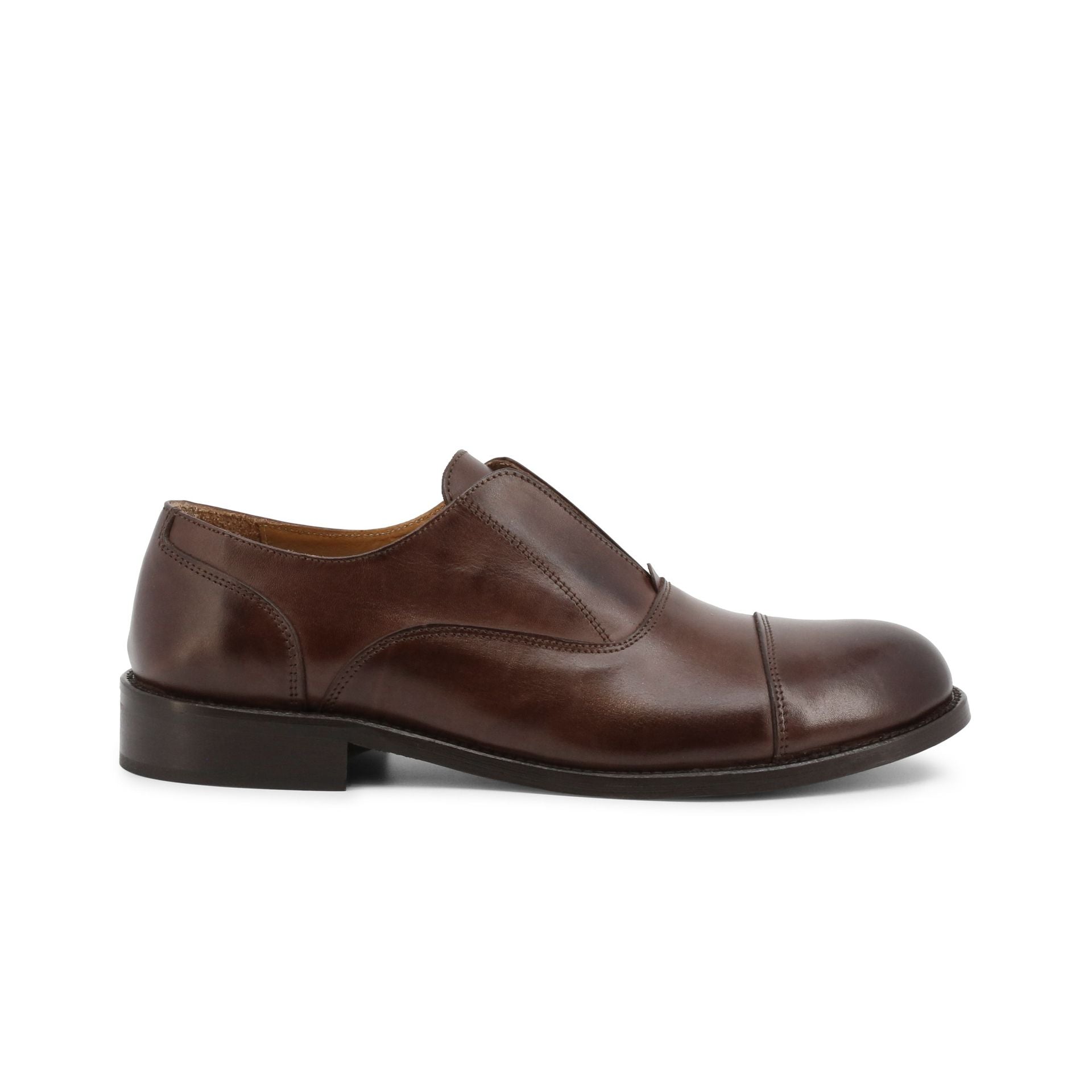 Scarpe eleganti uomo senza lacci pelle marrone scuro Duca di Morrone