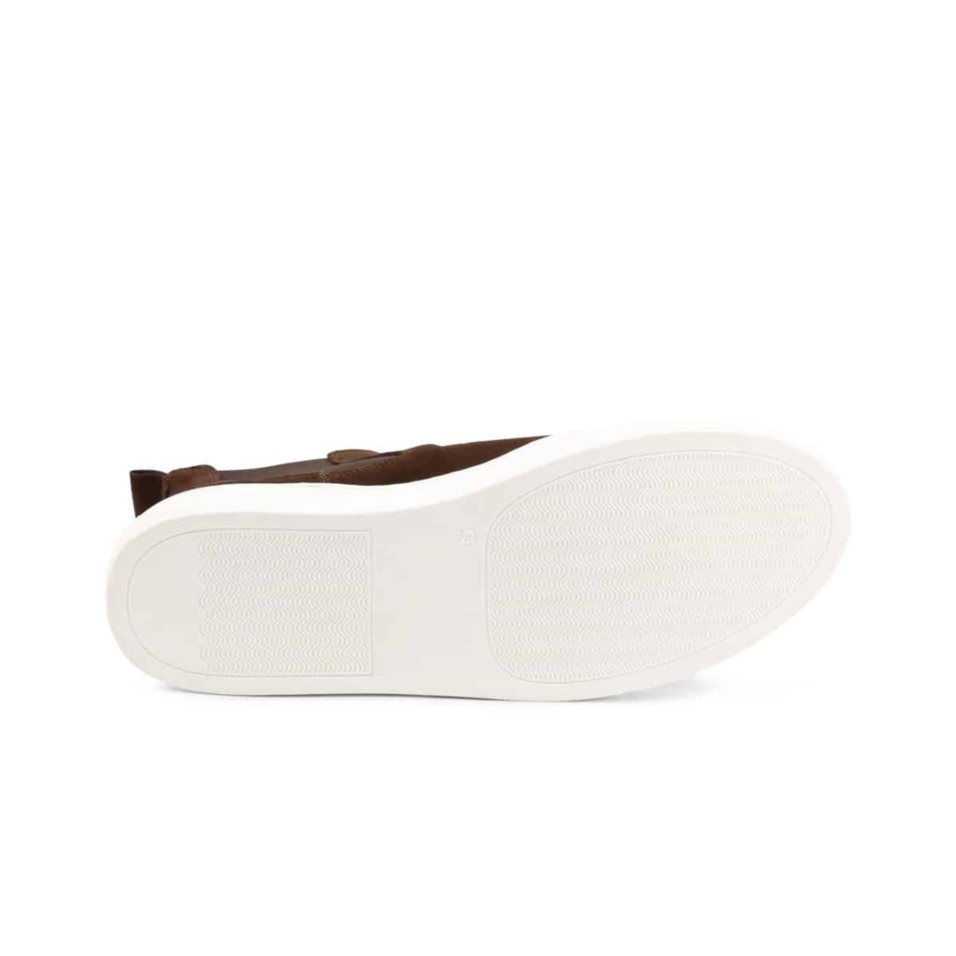 Sneakers alte senza lacci camoscio marrone Duca di Morrone suola