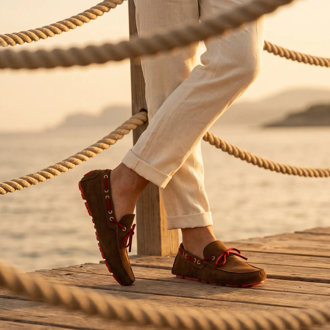 Brown Suede Driver Men&