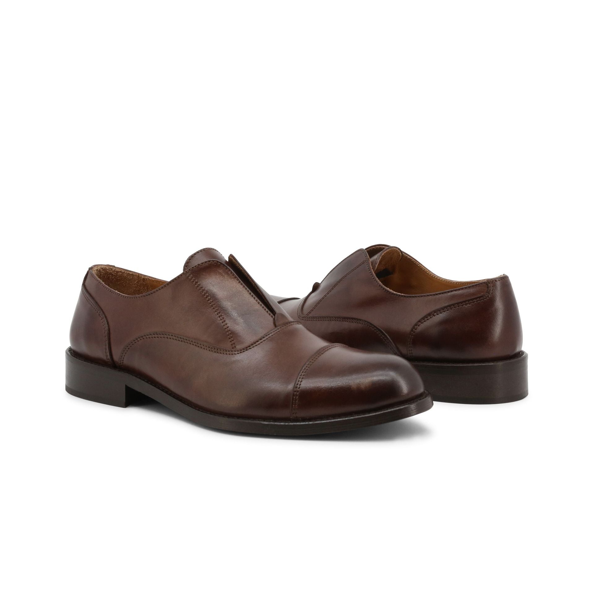 Scarpe eleganti uomo senza lacci pelle marrone scuro Duca di Morrone